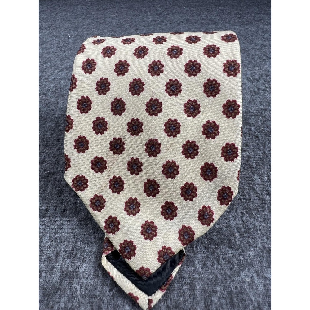 Resilio Tie Mens One Size White Floral Jacquard Medallion Classic Necktie Italy